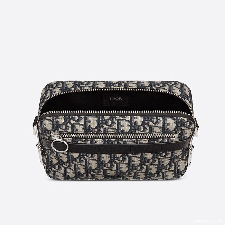 Cheap Dior Blue Motif Canvas Safari Messenger Oblique 0801 Luxury